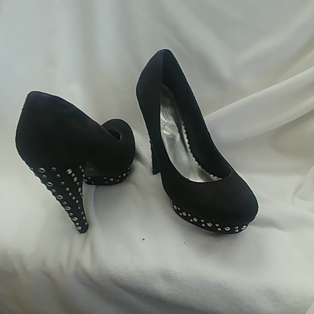 Rhine stone black heels